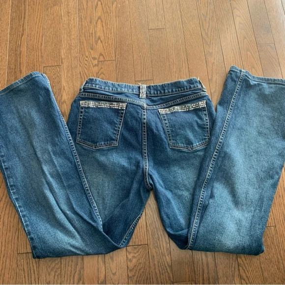 LAWMAN Vintage Embellished Western Cowgirl Semi Flare Denim Jeans Size 32 - Picture 15 of 16